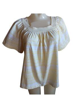 Small Vintage Single Stitch T-shirt Women's Square Neck Butterfly Sleeve Boho